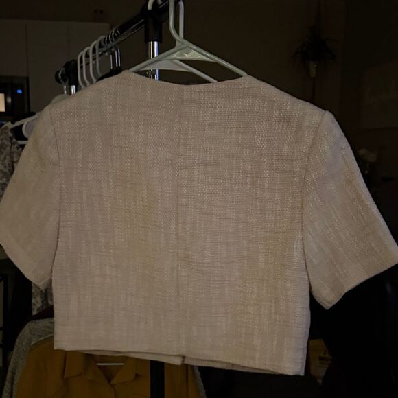 Women's Cream Textured Blazer - Picture 7 of 7